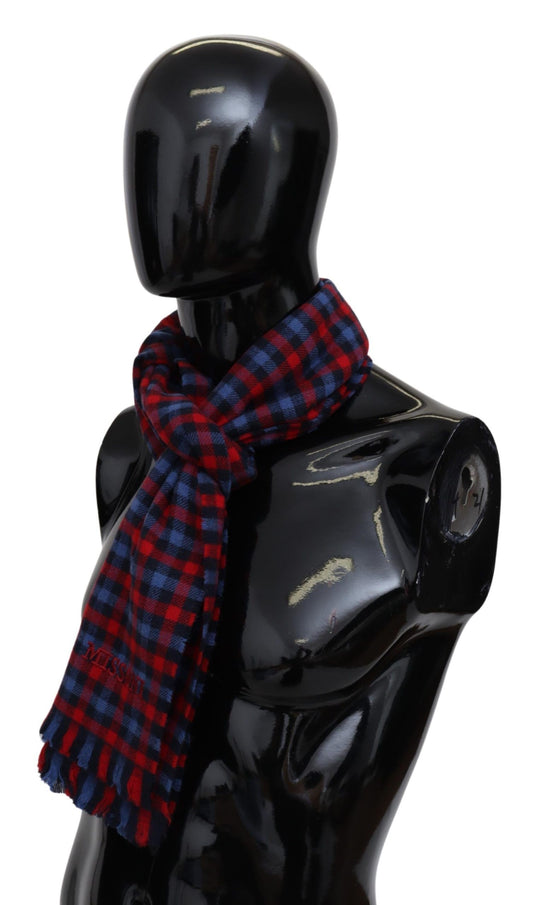 Missoni Multicolor Check Wool Unisex Neck Wrap Shawl $612.00 Missoni Luzworld