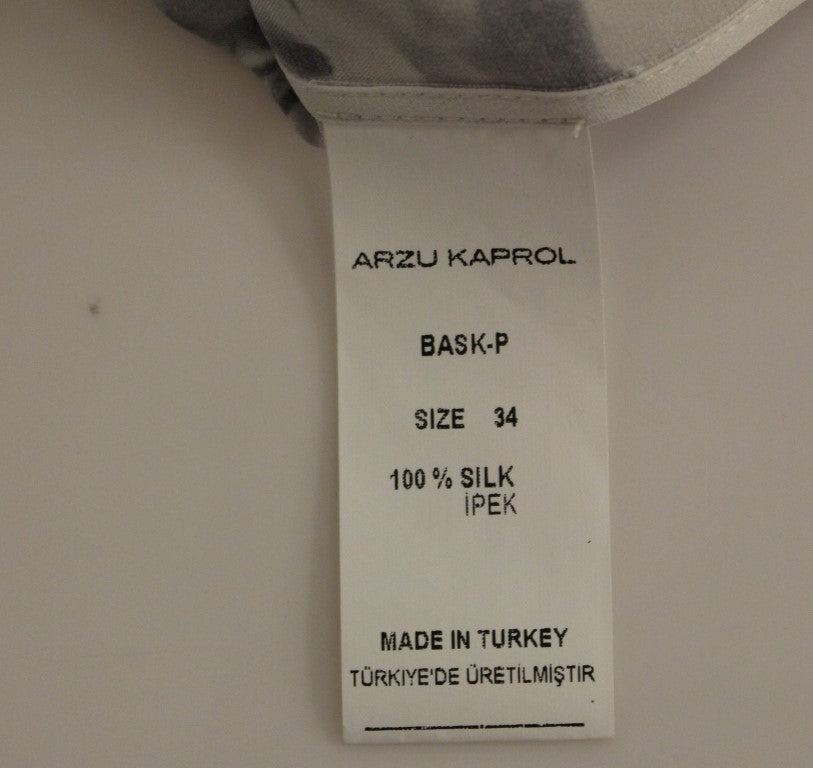 Arzu Kaprol Gray Blue Silk Sleeveless Top Shirt Blouse $800.00 Arzu Kaprol Luzworld