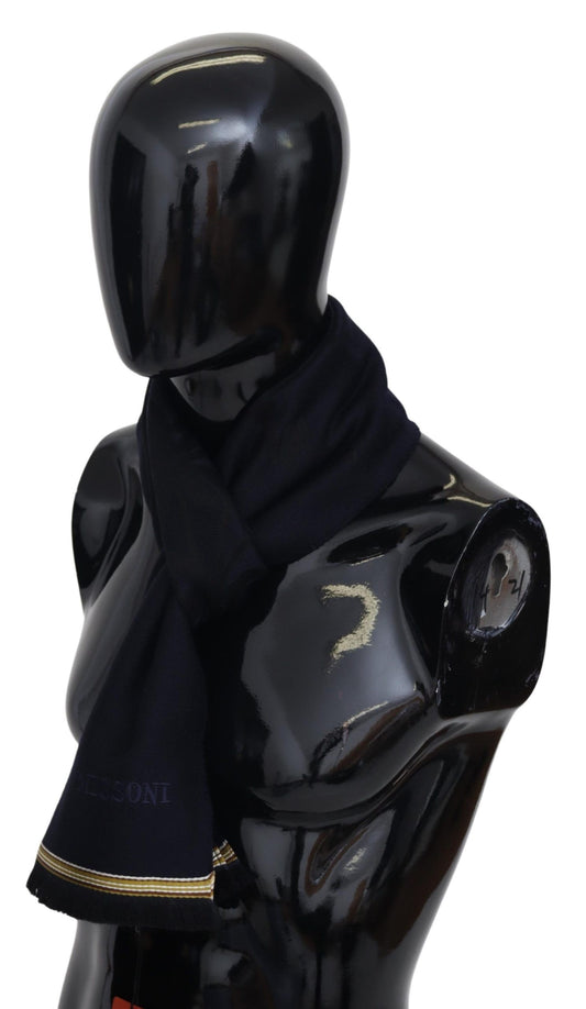 Missoni Black 100% Wool Unisex Neck Wrap Fringes Scarf $612.00 Missoni Luzworld