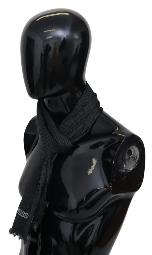 Missoni Black Wool Knit Unisex Neck Wrap Scarf $612.00 Missoni Luzworld