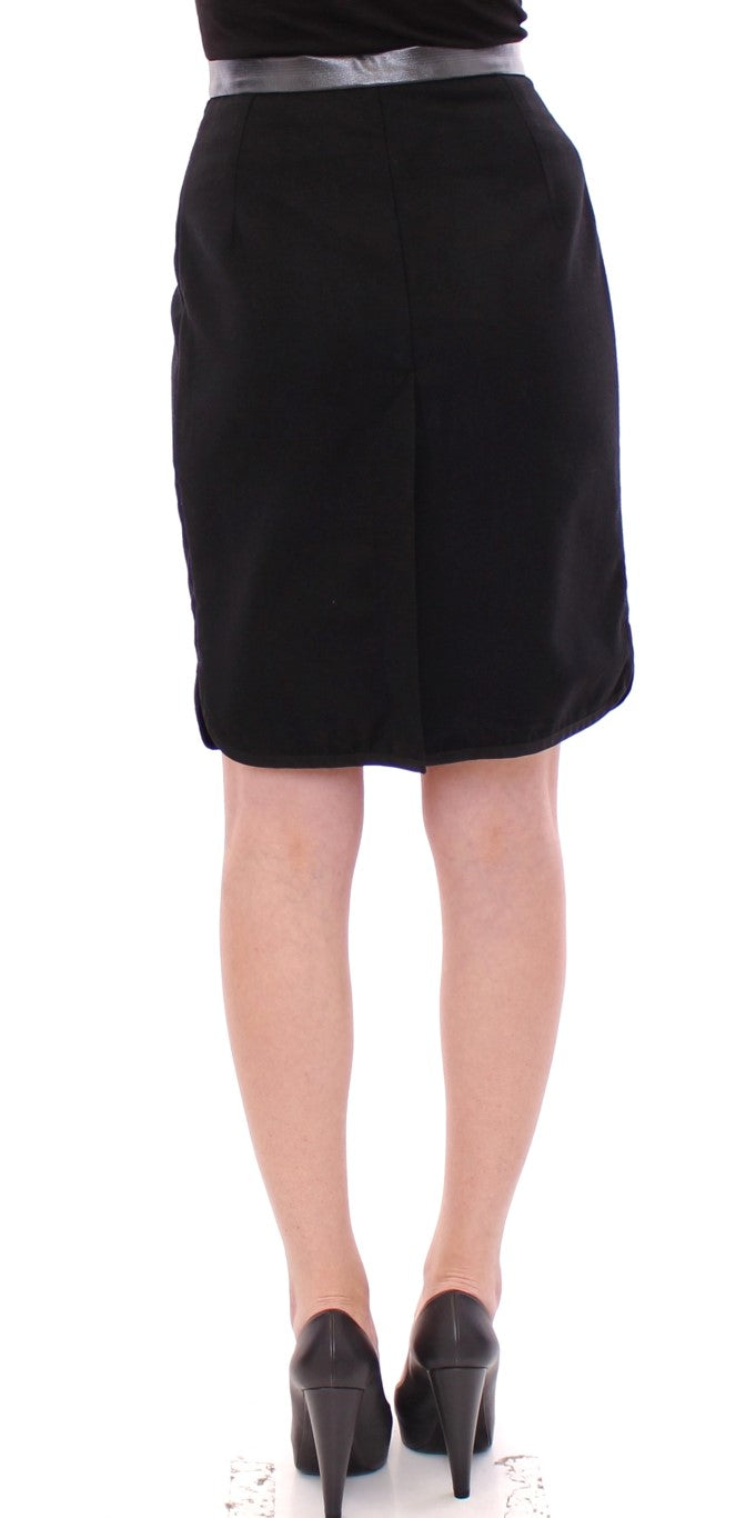 Corrado De Biase Black Metal Buttons Cotto Wool Skirt $1209.00 Corrado De Biase Luzworld