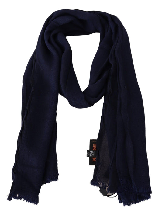Missoni Blue Wool Knit Unisex Neck Wrap Scarf $612.00 Missoni Luzworld