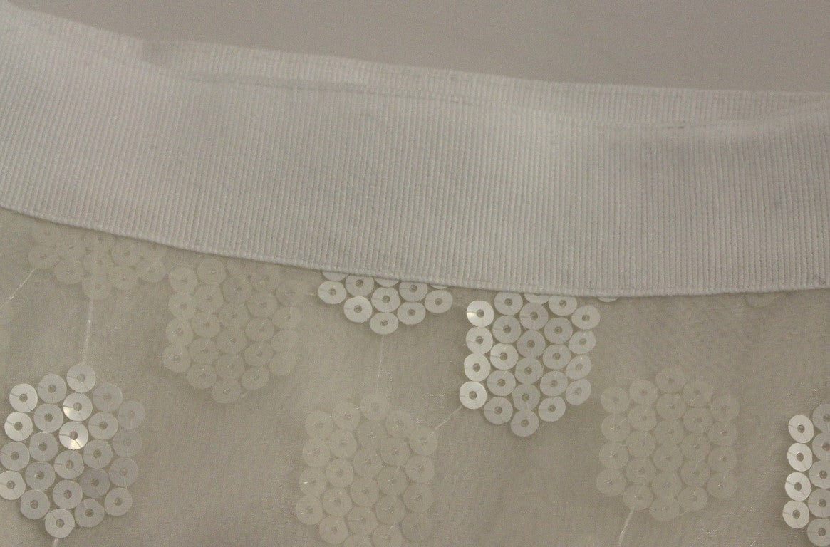 Koonhor White Sequined Straight Pencil Skirt $1338.00 Koonhor Luzworld