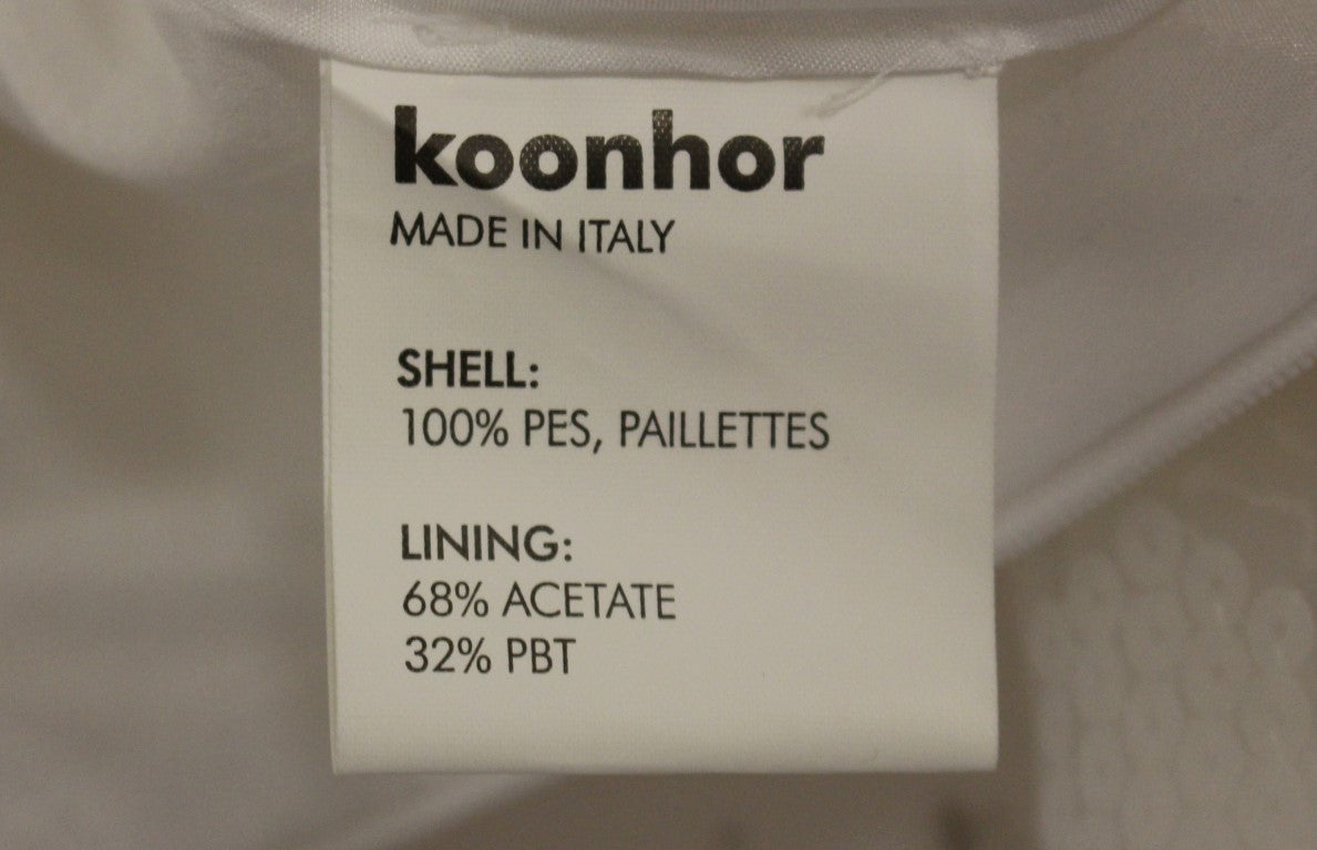 Koonhor White Sequined Straight Pencil Skirt $1338.00 Koonhor Luzworld