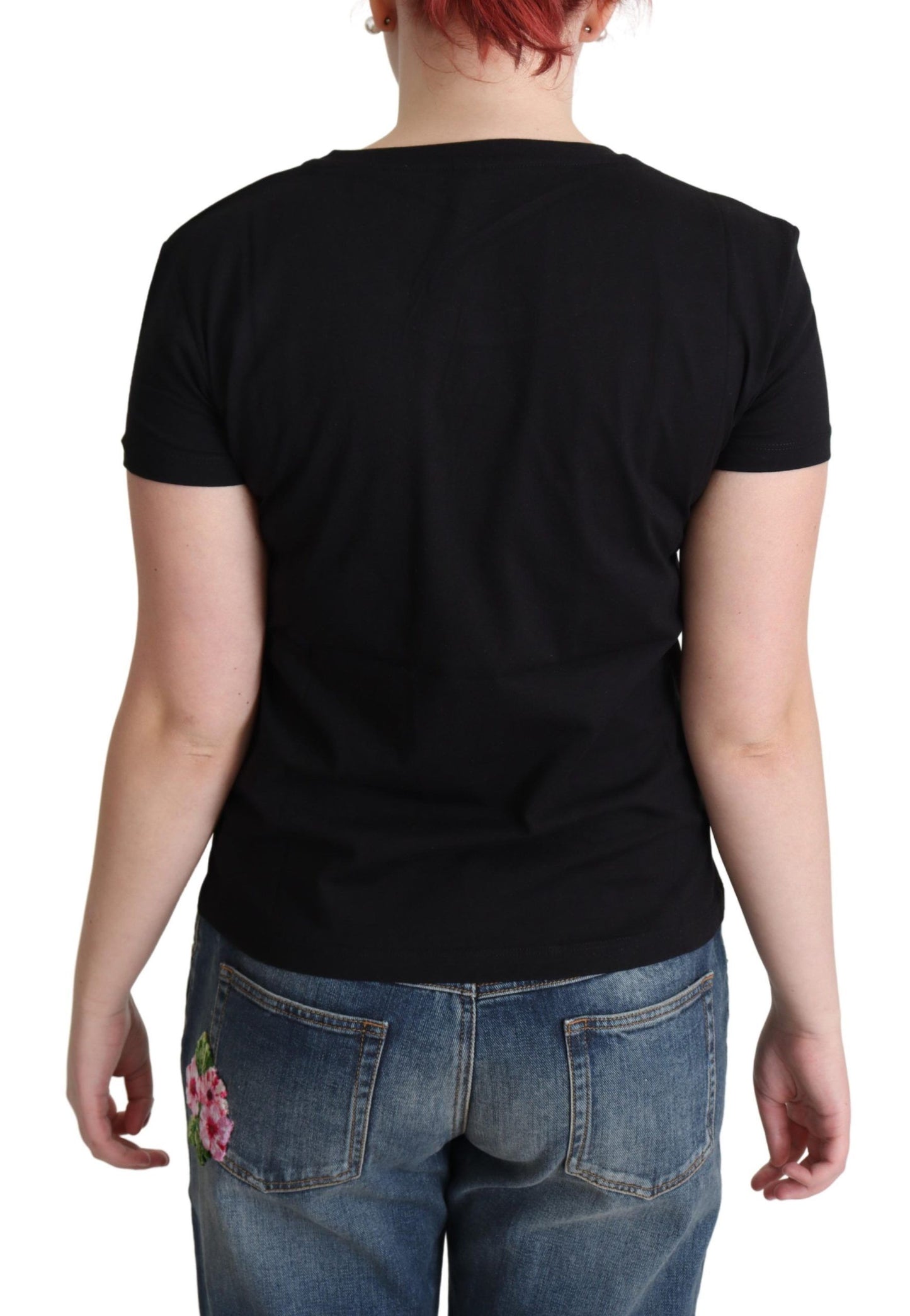 Moschino Black Cotton Come Play 4 Us Print Tops T-shirt $513.00 Moschino Luzworld