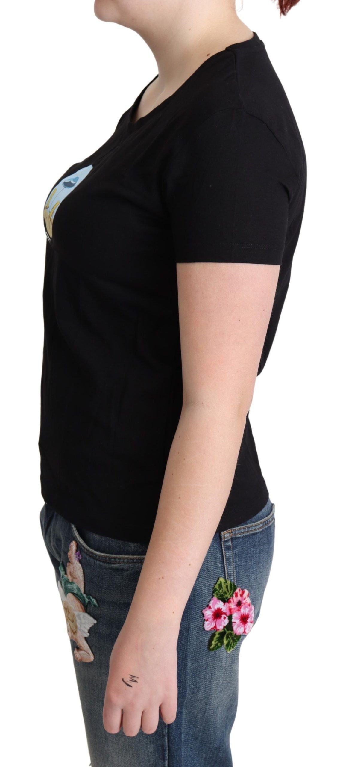 Moschino Black Printed Cotton Short Sleeves T-shirt $513.00 Moschino Luzworld