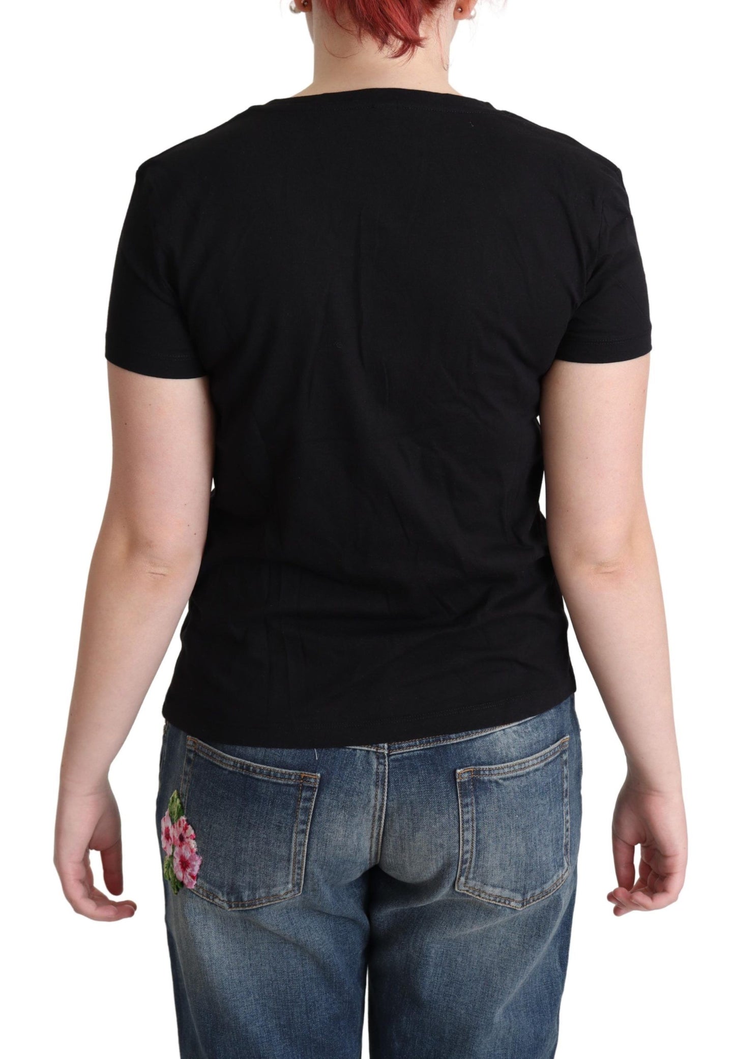 Moschino Black Printed Cotton Short Sleeves T-shirt $513.00 Moschino Luzworld