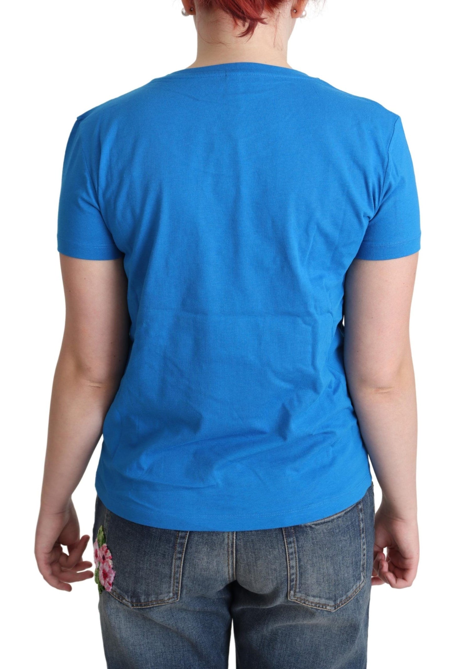 Moschino Blue Cotton Swim Graphic Triangle T-shirt $513.00 Moschino Luzworld
