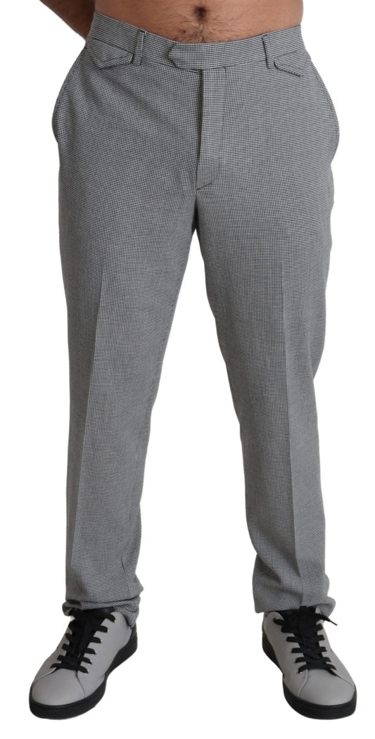 BENCIVENGA Gray Wool Checkered Dress Men Formal Trouser Pants $582.00 BENCIVENGA Luzworld