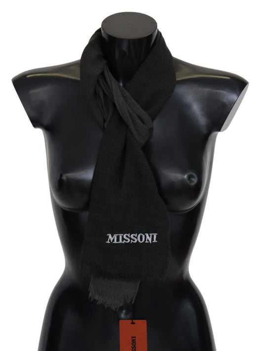 Missoni Black 100% Wool Unisex Neck Wrap Scarf $630.00 Missoni Luzworld