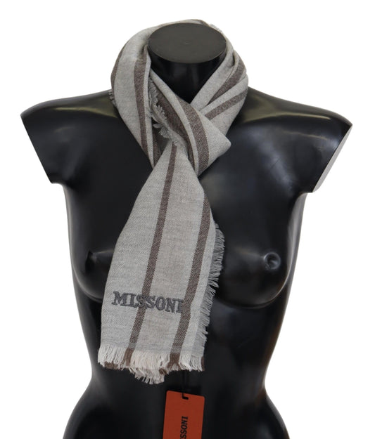 Missoni Multicolor Striped Wool Unisex Neck Wrap Scarf $630.00 Missoni Luzworld