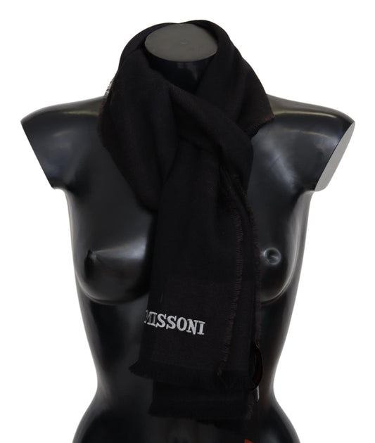 Missoni Black 100% Wool Unisex Neck Wrap Scarf $630.00 Missoni Luzworld