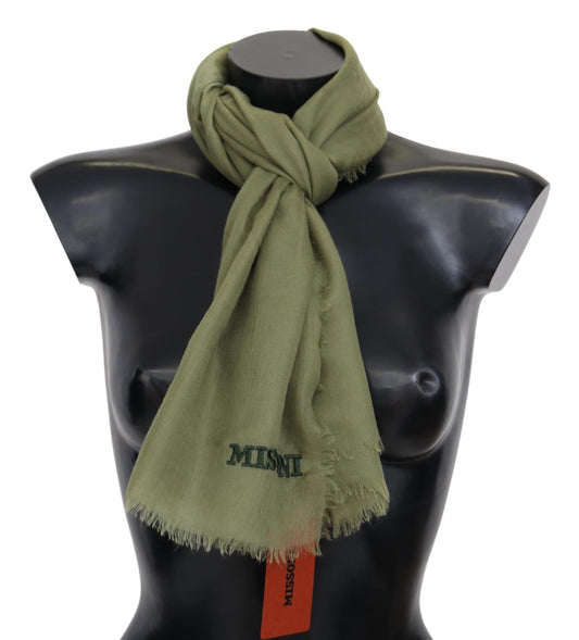 Missoni Green Cashmere Unisex Neck Wrap Scarf $798.00 Missoni Luzworld