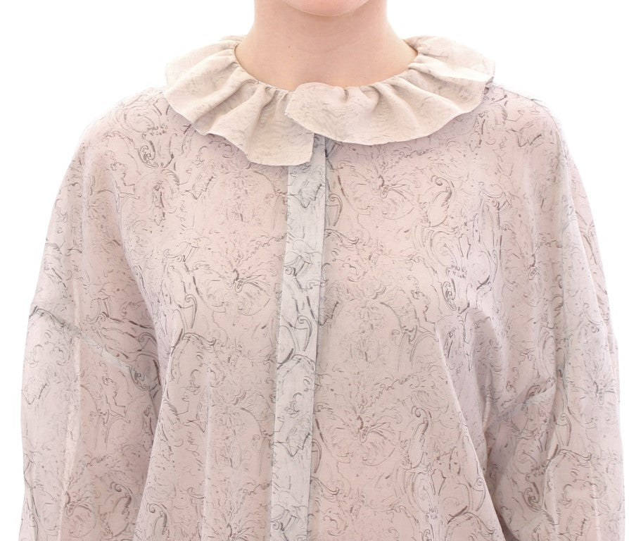 Vika Gazinskaya Blue Cotton Blouse Tunic $2281.00 Vika Gazinskaya Luzworld