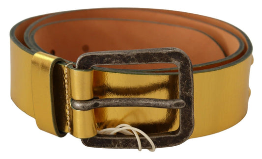 John Galliano Gold Genuine Leather Rustic Silver Buckle Waist Belt $607.00 John Galliano Luzworld