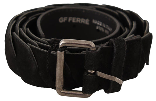 GF Ferre Black WX Silver Tone Buckle Waist Belt $280.00 GF Ferre Luzworld