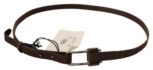 Costume National Brown WX Silver Metal Buckle Belt $227.00 Costume National Luzworld