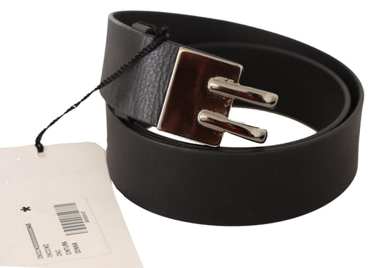 Costume National Black Leather Silver Buckle Waist Belt $543.00 Costume National Luzworld