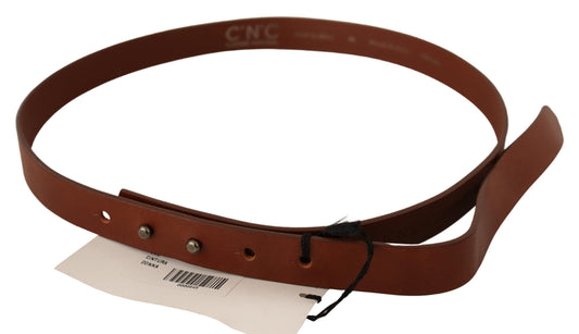 Costume National Brown Leather Silver Fastening Belt $280.00 Costume National Luzworld