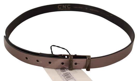 Costume National Pink Metallic Leather Buckle Belt $285.00 Costume National Luzworld