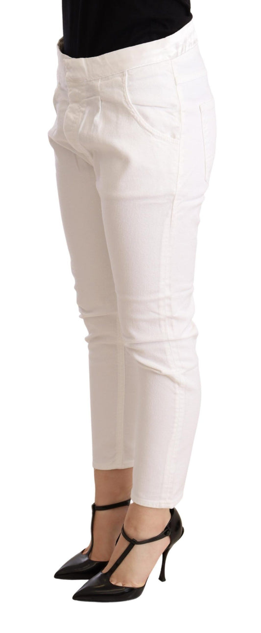 CYCLE White Mid Waist Slim Fit Skinny Cotton Stretch Trouser $506.00 CYCLE Luzworld