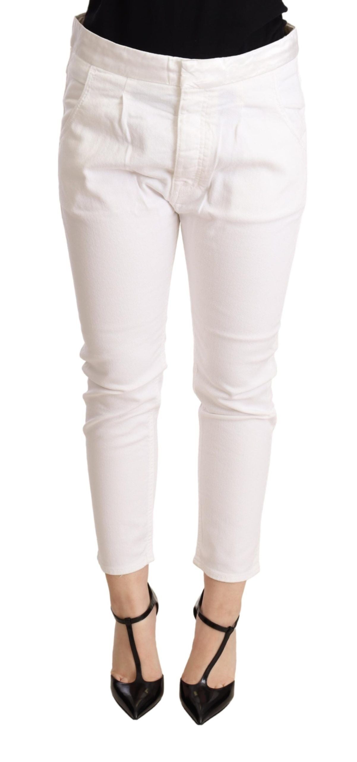 CYCLE White Mid Waist Slim Fit Skinny Cotton Stretch Trouser $506.00 CYCLE Luzworld