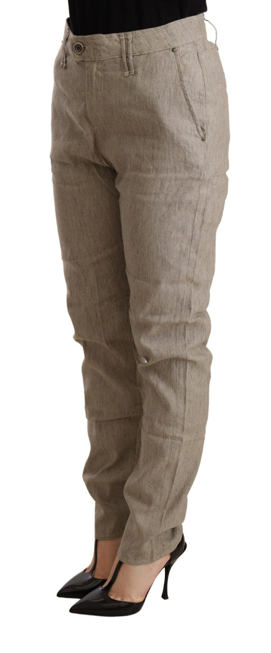 CYCLE Beige Mid Waist Casual Baggy Stretch Trouser $611.00 CYCLE Luzworld