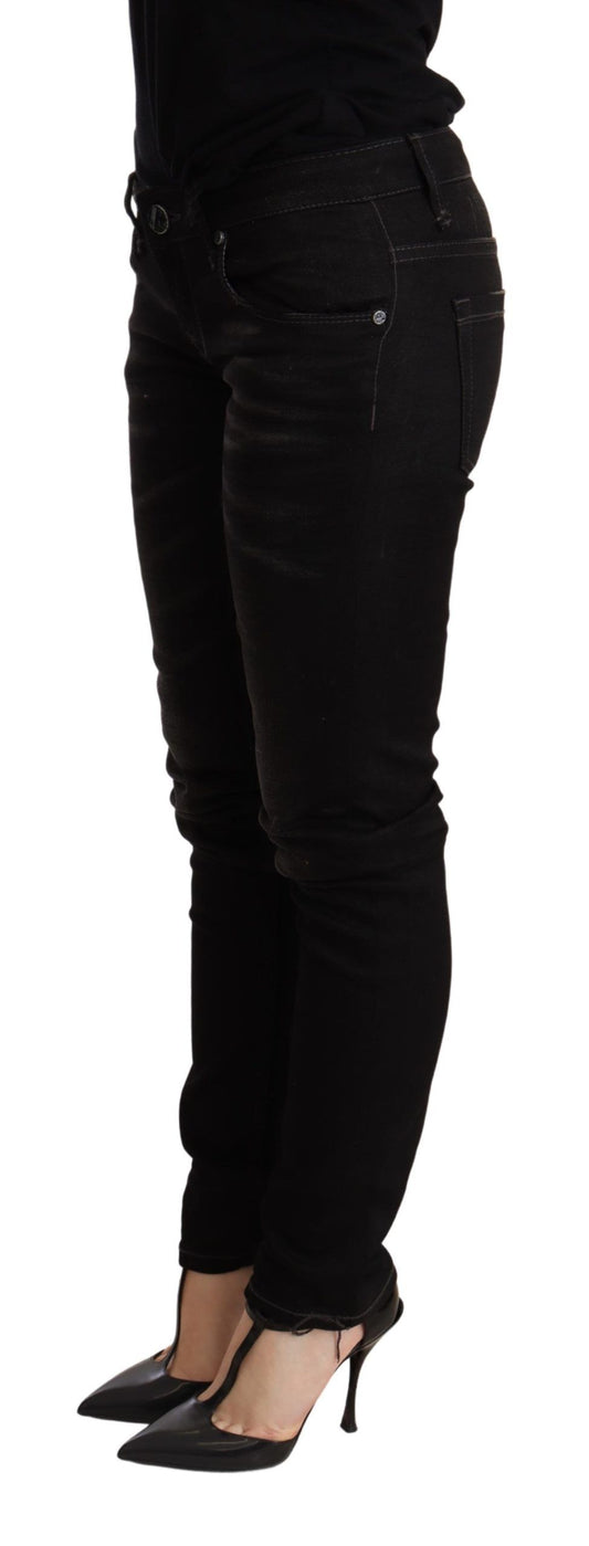 Acht Black Low Waist Skinny Denim Trouser $611.00 Acht Luzworld