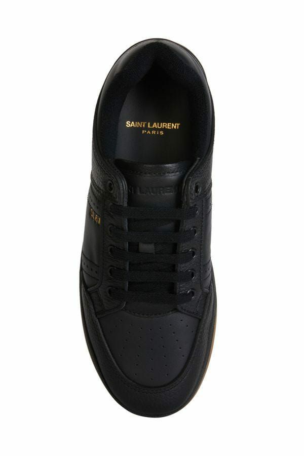 Saint Laurent Elegant Black Low-Top Leather Sneakers $1205.00 Saint Laurent Luzworld