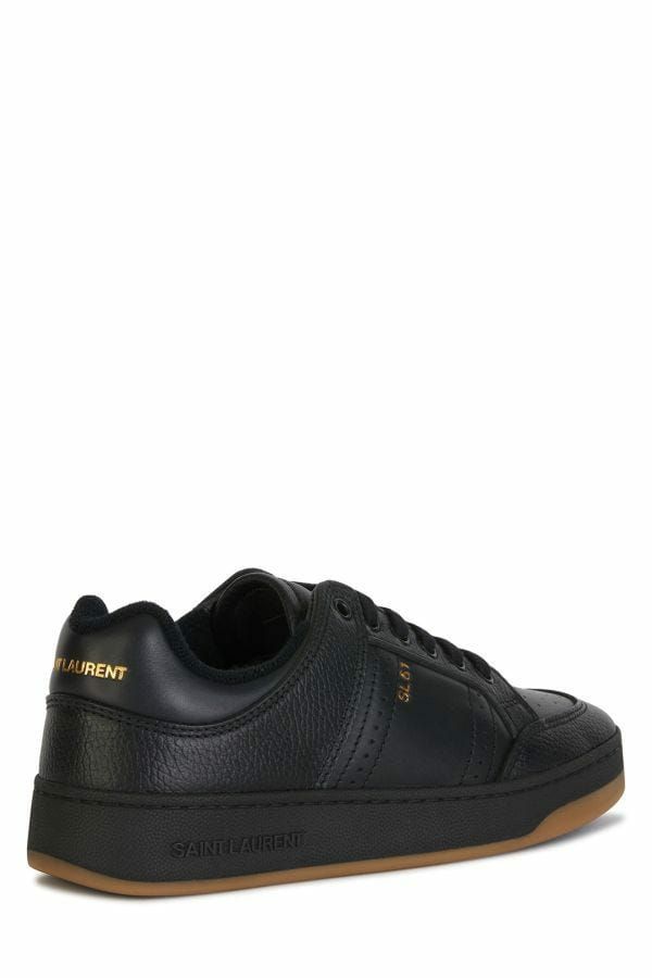 Saint Laurent Elegant Black Low-Top Leather Sneakers $1205.00 Saint Laurent Luzworld