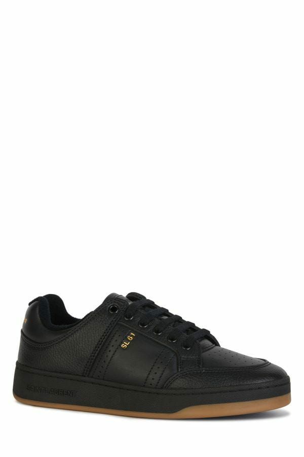 Saint Laurent Elegant Black Low-Top Leather Sneakers $1205.00 Saint Laurent Luzworld