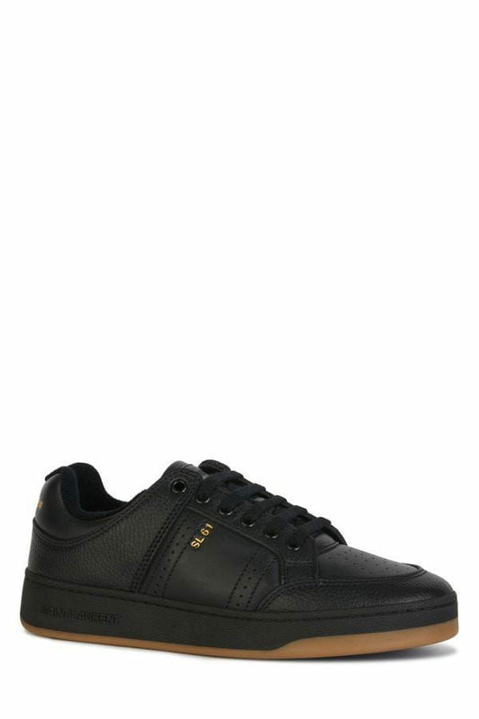 Saint Laurent Elegant Black Low-Top Leather Sneakers $1205.00 Saint Laurent Luzworld