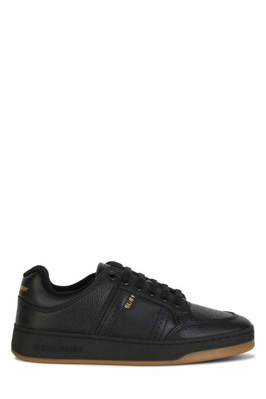 Saint Laurent Elegant Black Low-Top Leather Sneakers $1205.00 Saint Laurent Luzworld