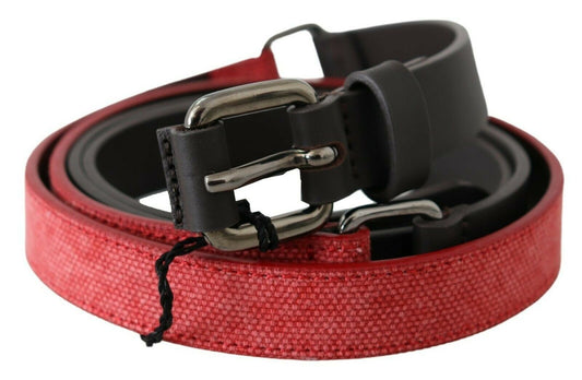 Costume National Red Brown Leather Silver Logo Buckle Waist Belt $280.00 Costume National Luzworld