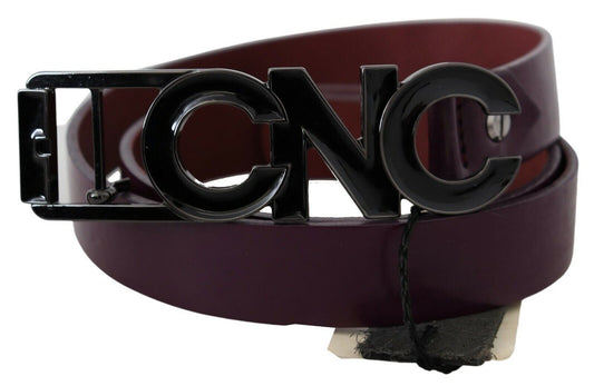 Costume National Brown Leather Large Logo Letter Buckle Belt $280.00 Costume National Luzworld