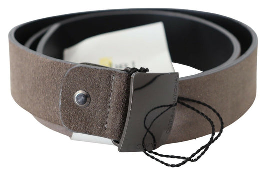 Costume National Brown Leather Square Logo Buckle Belt $231.00 Costume National Luzworld