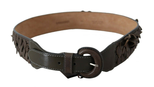 Ermanno Scervino Dark Brown Leather Round Buckle Waist Belt $611.00 Ermanno Scervino Luzworld