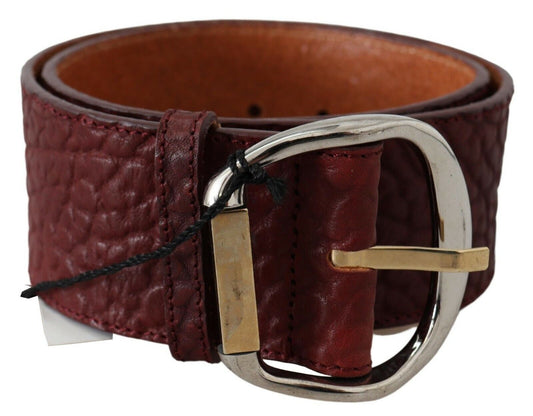 GF Ferre Bordeaux Wide Leather Waist Gold Silver Belt $231.00 GF Ferre Luzworld
