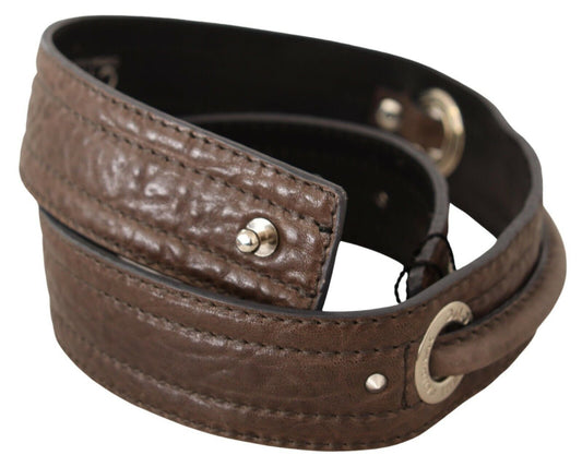 Costume National Brown Leather Silver Fastening Belt $280.00 Costume National Luzworld