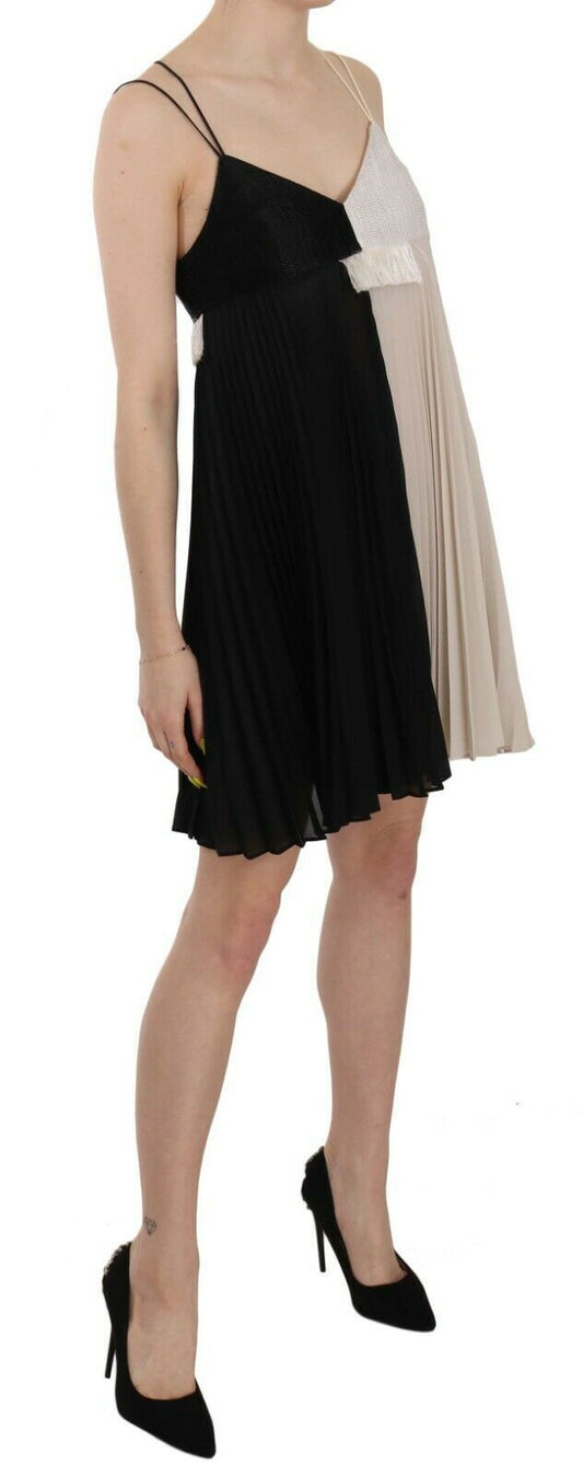 PINKO Black and White Mini Sleeve less A-line Princess Dress $737.00 PINKO Luzworld
