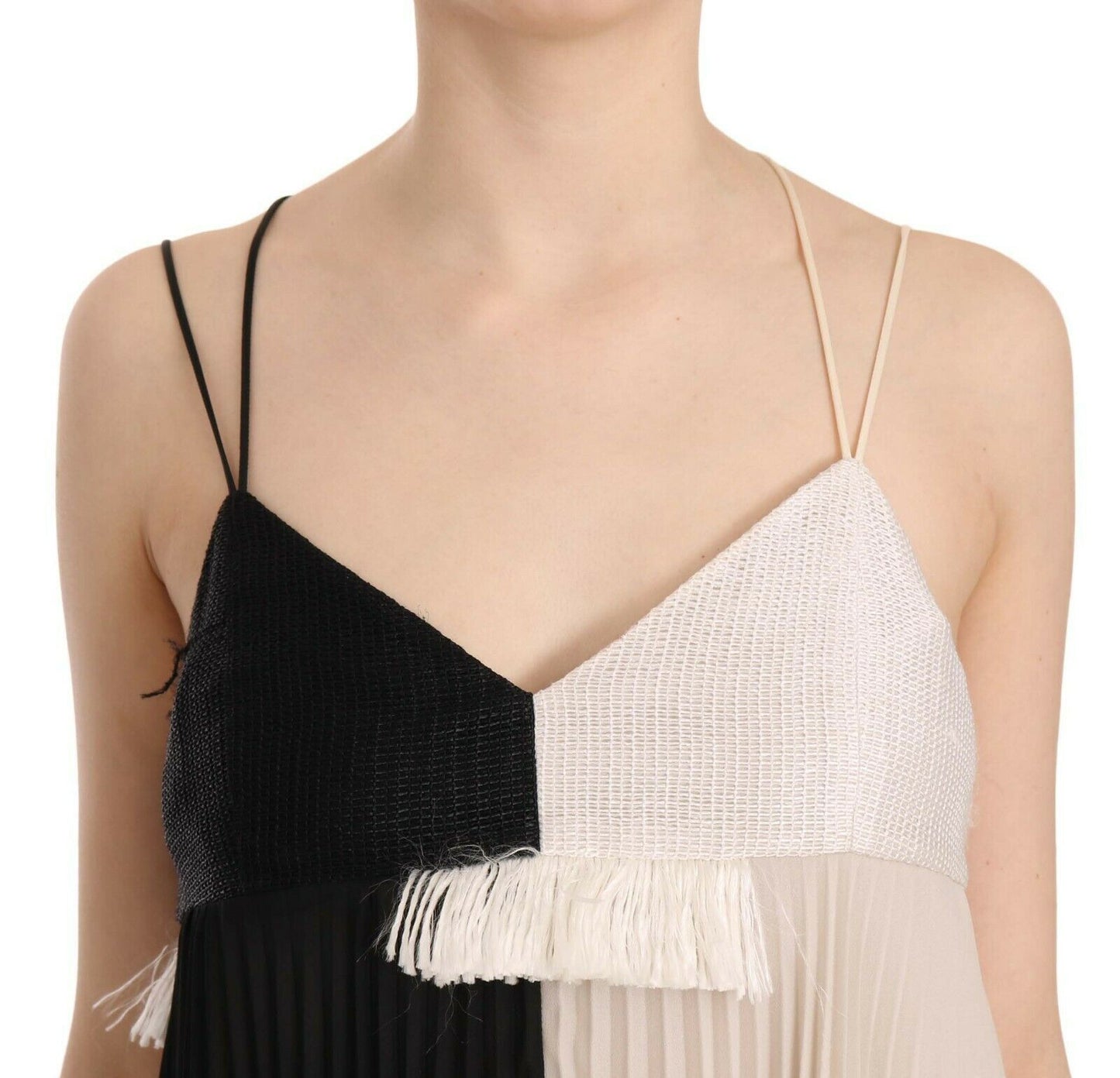 PINKO Black and White Mini Sleeve less A-line Princess Dress $737.00 PINKO Luzworld