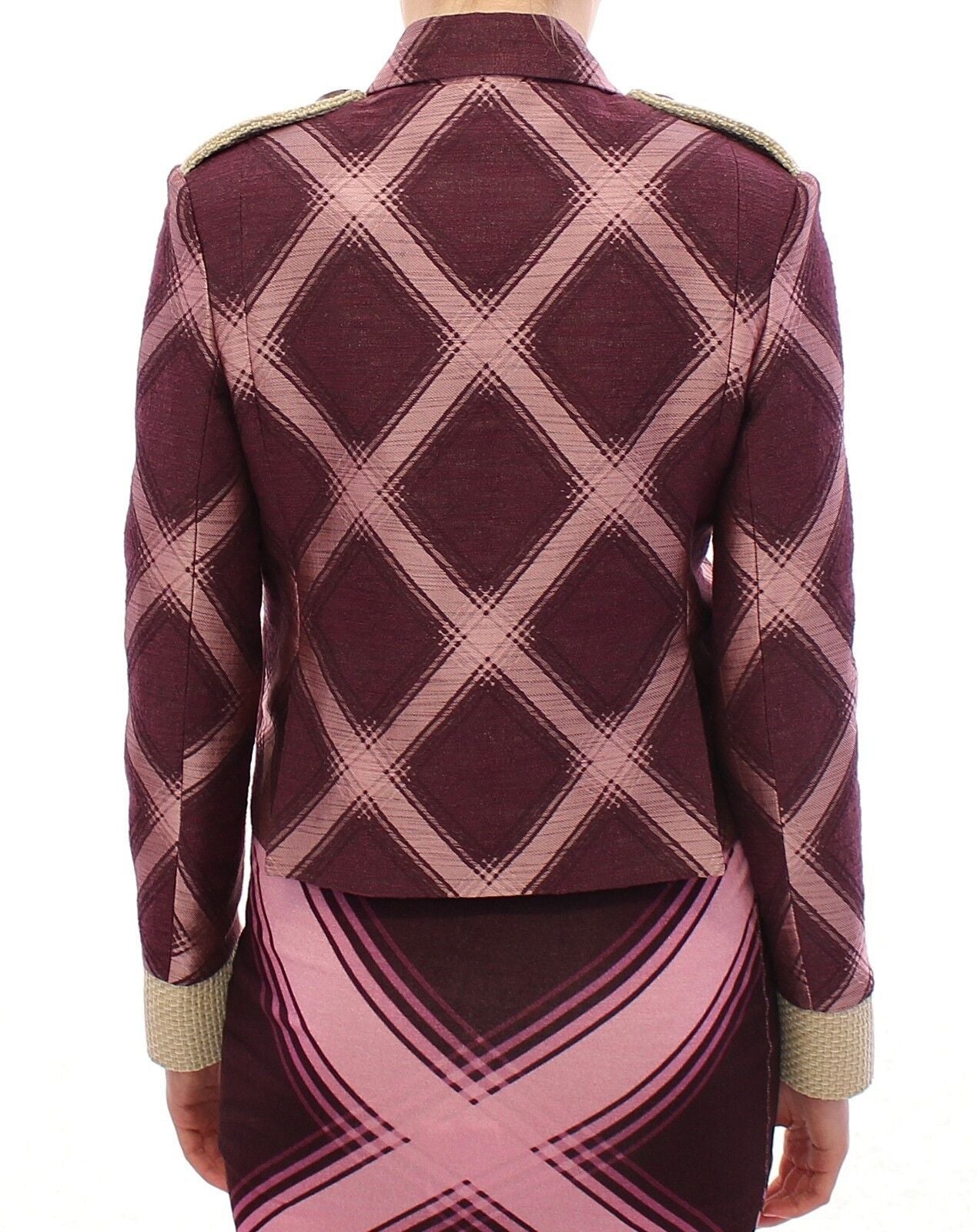 House of Holland Check Trench Coat Blazer Purple Jacket $999.00 House of Holland Luzworld