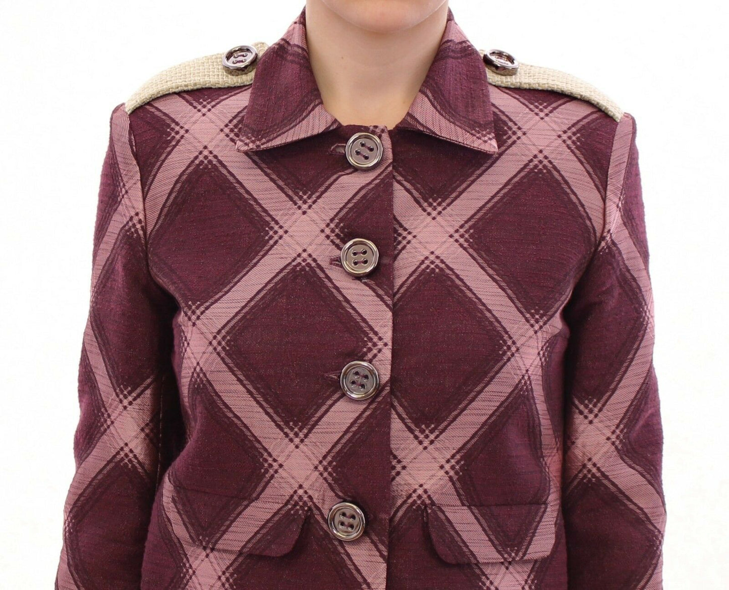 House of Holland Check Trench Coat Blazer Purple Jacket $999.00 House of Holland Luzworld