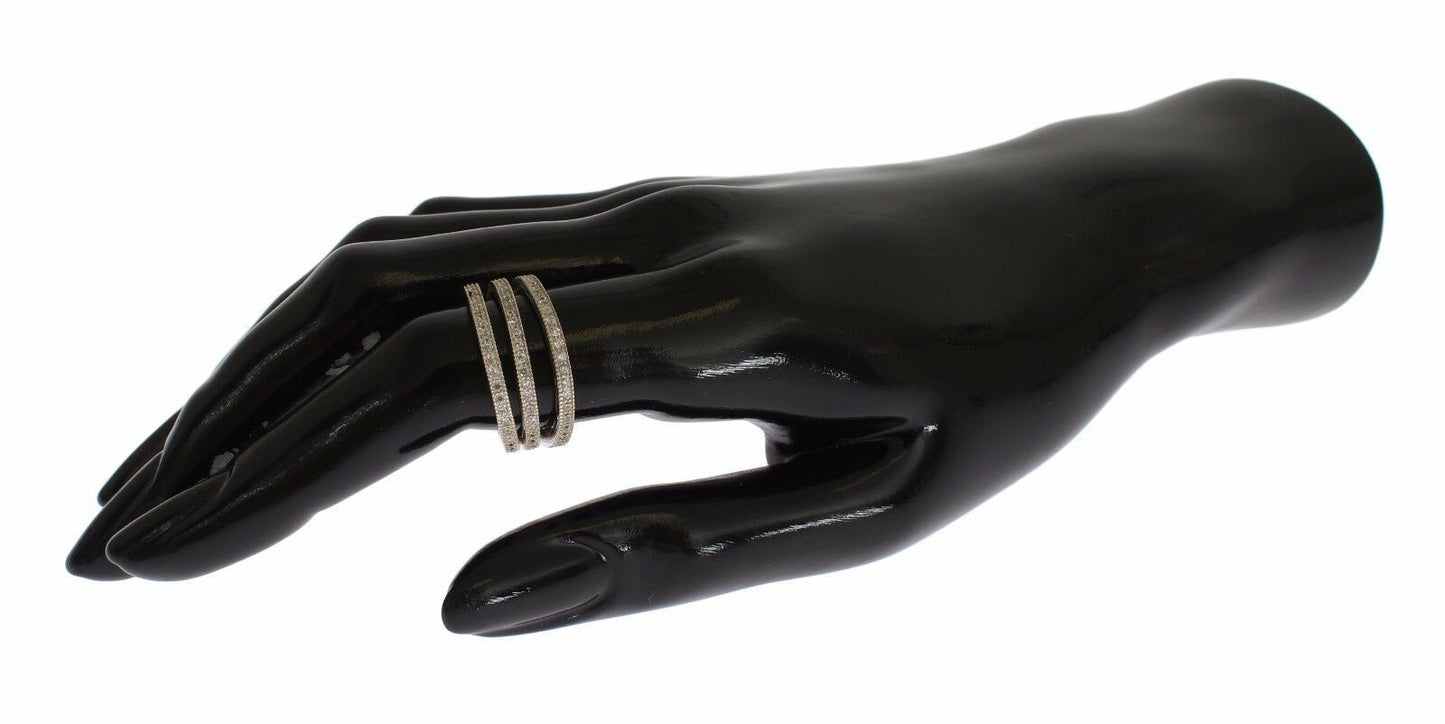 Nialaya Silver Womens Clear CZ 925 Sterling Ring $252.00 Nialaya Luzworld