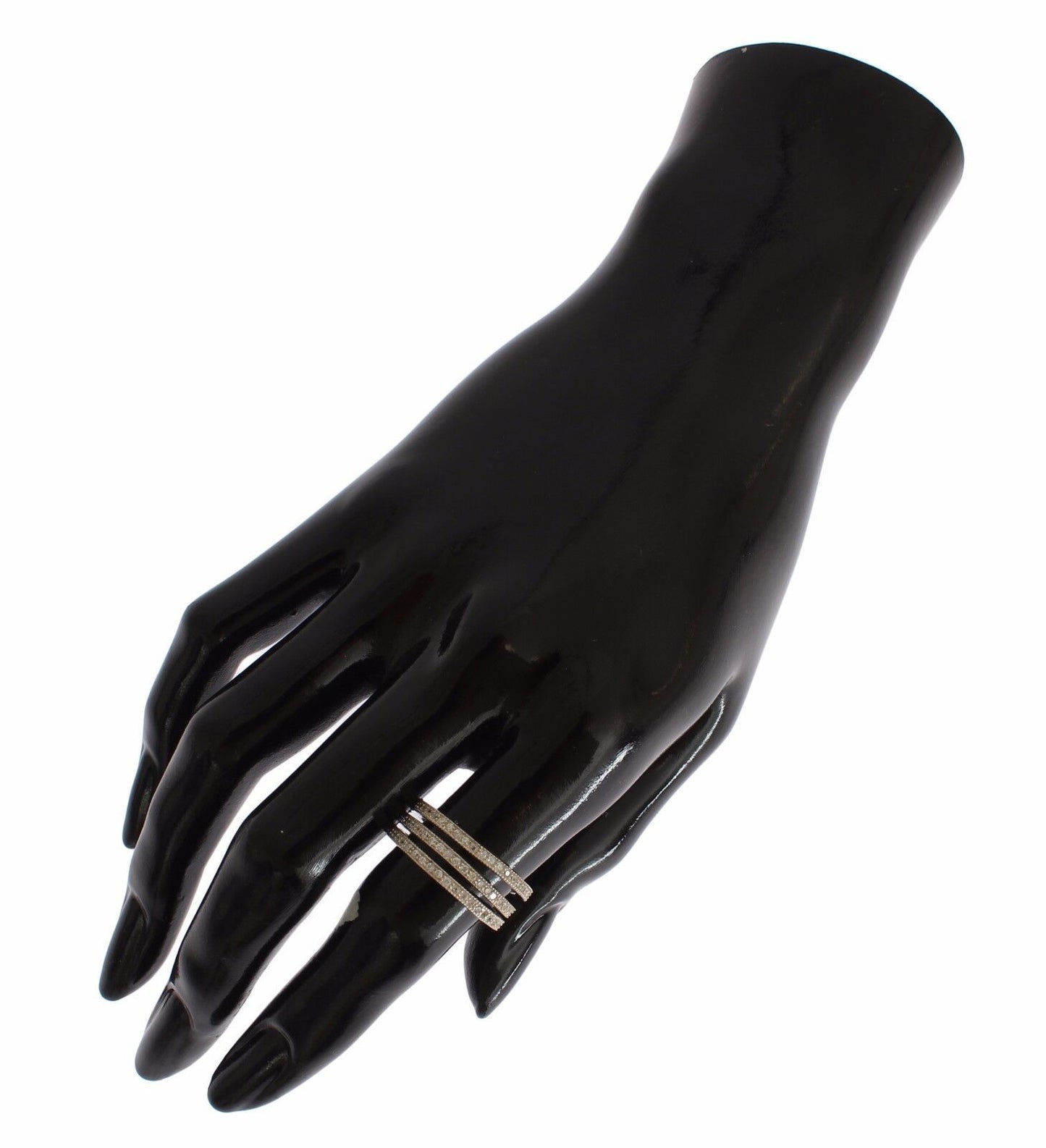 Nialaya Silver Womens Clear CZ 925 Sterling Ring $252.00 Nialaya Luzworld