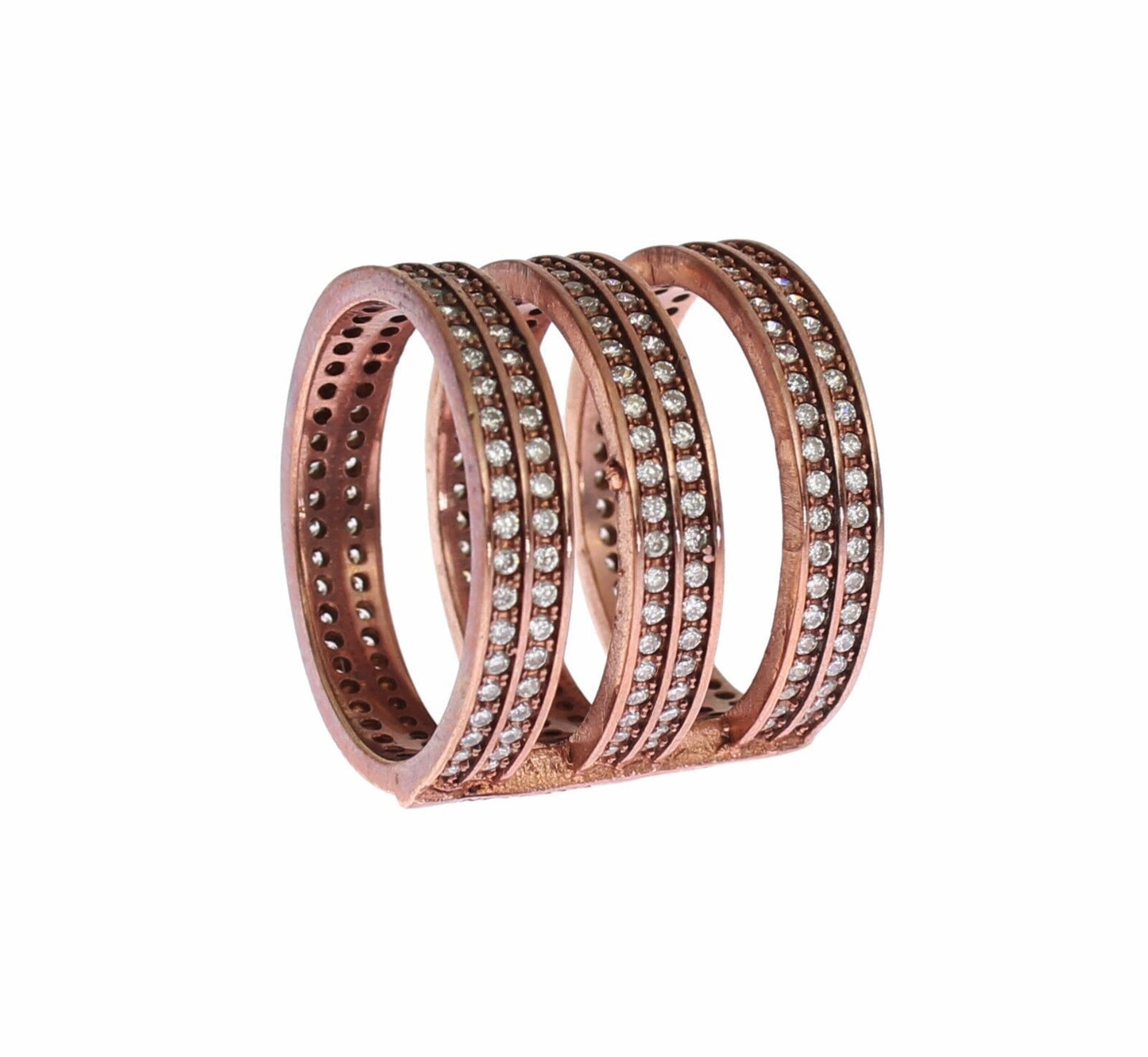 Nialaya Gold 925 Silver Clear CZ Pink Ring $280.00 Nialaya Luzworld