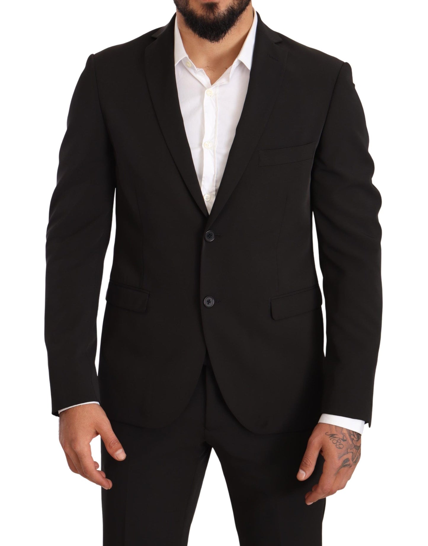 Domenico Tagliente Black Polyester Slim 2 Piece Set TAGLIENTE Suit $1684.00 Domenico Tagliente Luzworld