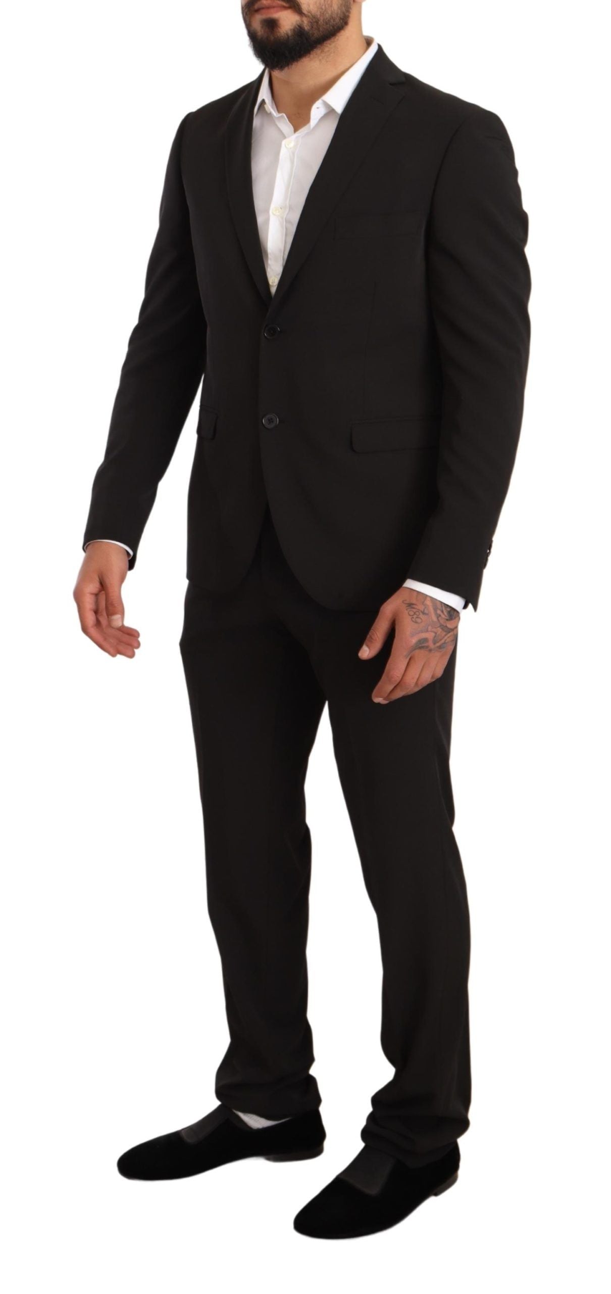 Domenico Tagliente Black Polyester Slim 2 Piece Set TAGLIENTE Suit $1684.00 Domenico Tagliente Luzworld