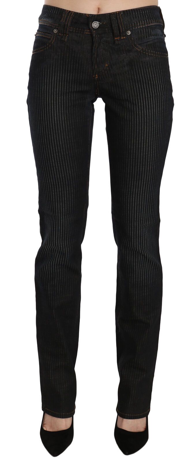 John Galliano Black Mid Waist Slim Fit Corduroy Denim Casual Pants $869.00 John Galliano Luzworld