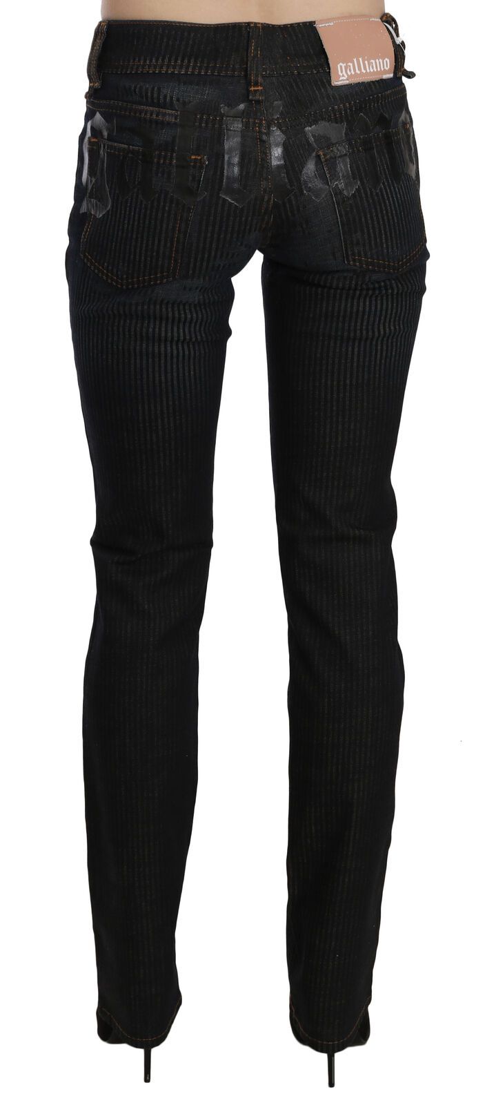 John Galliano Black Mid Waist Slim Fit Corduroy Denim Casual Pants $869.00 John Galliano Luzworld